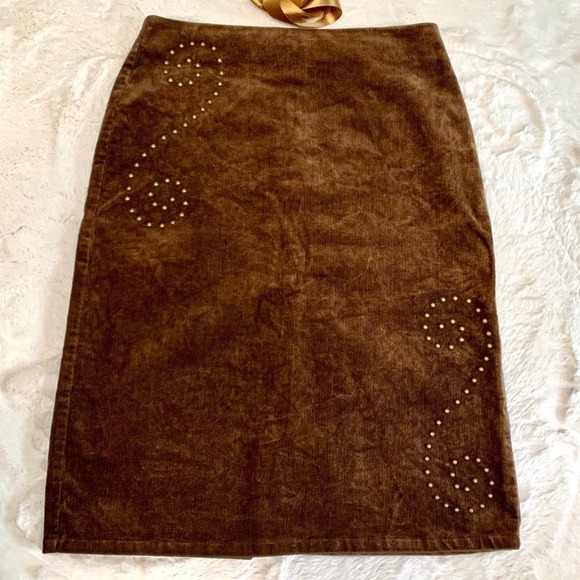 Hot Sauce Studded Corduroy Pencil Skirt Size Small - Picture 2 of 11